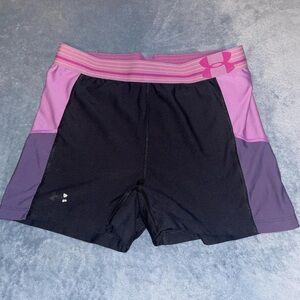 Under Armour Women's Black and Purple Shorts